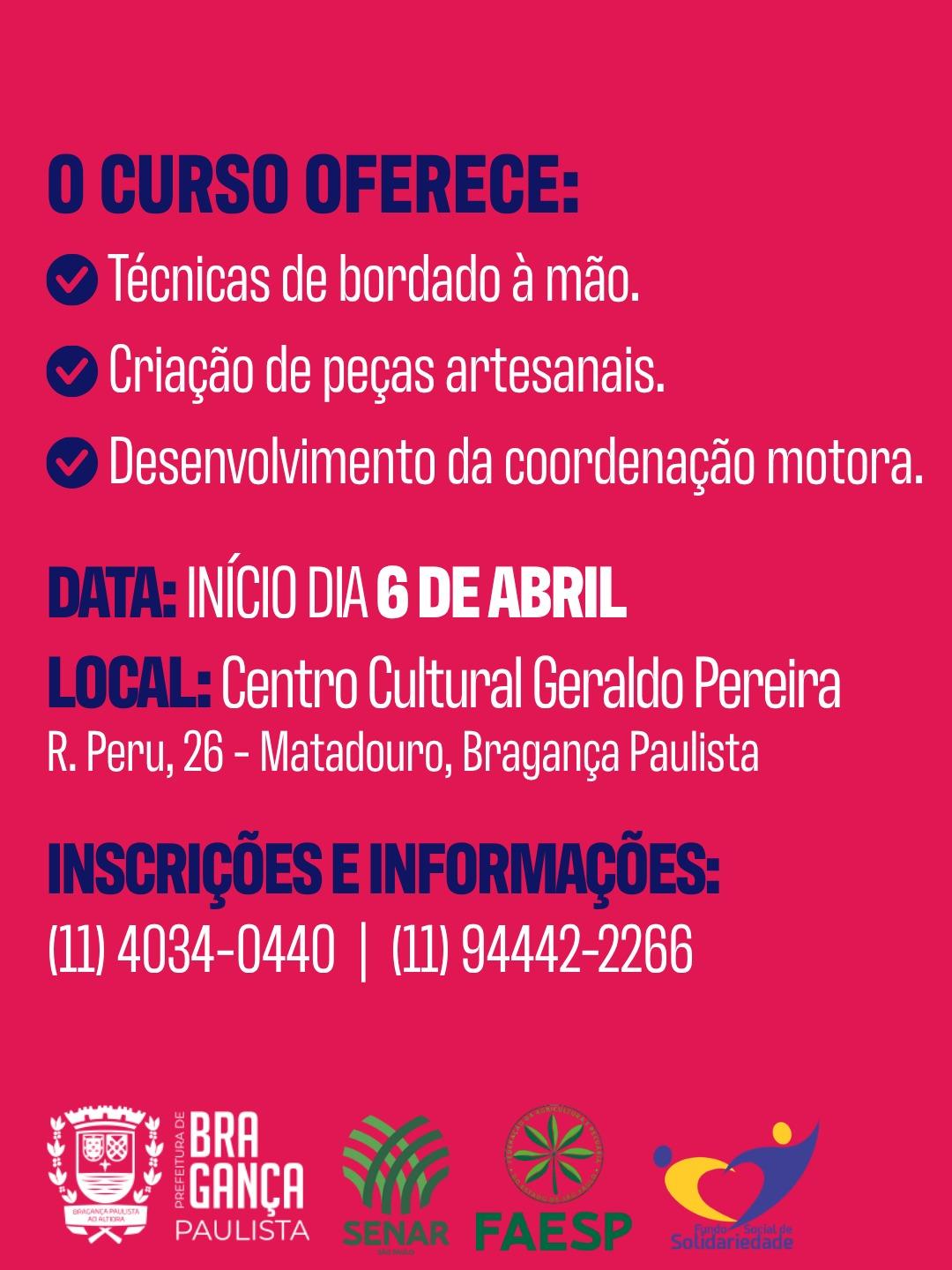 Inscrições abertas para curso gratuito de bordado (2)
