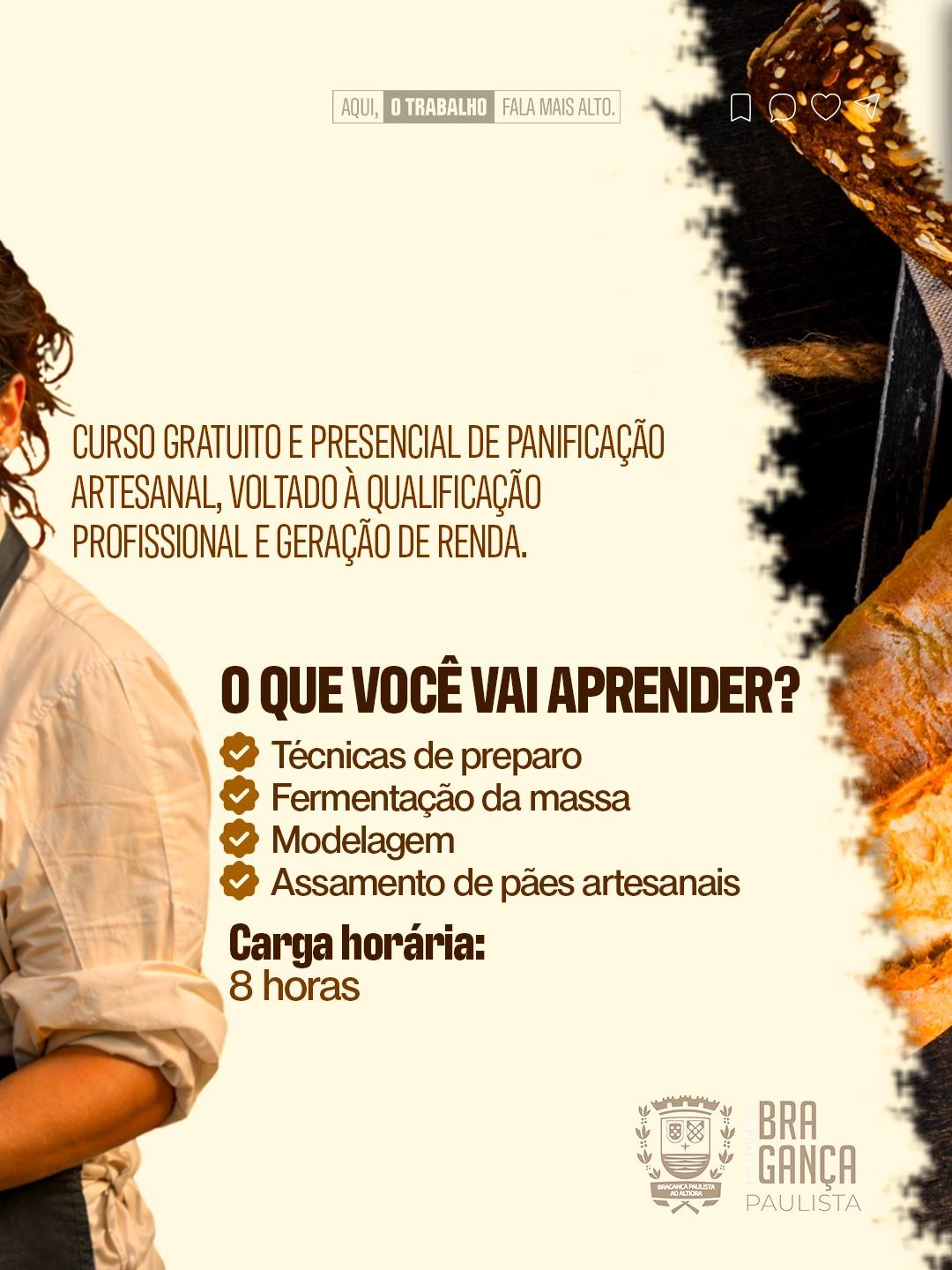 02 Inscrições abertas para curso gratuito de processamento de pães em Bragança Paulista