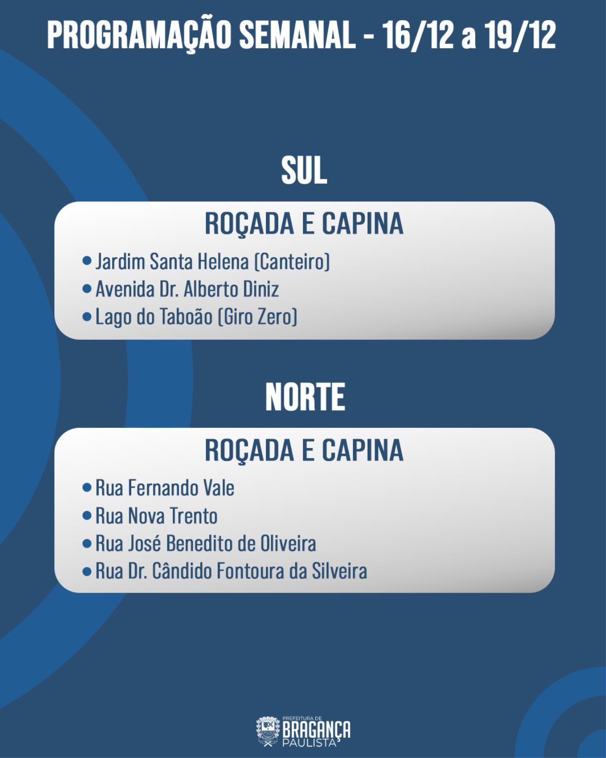 Feed Confira a programação de serviços e zeladoria da semana (2)