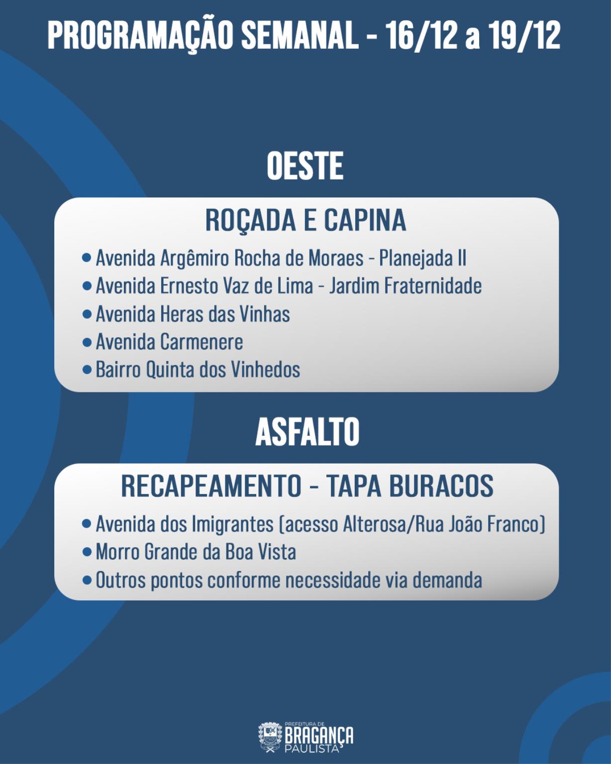 Feed Confira a programação de serviços e zeladoria da semana (3)