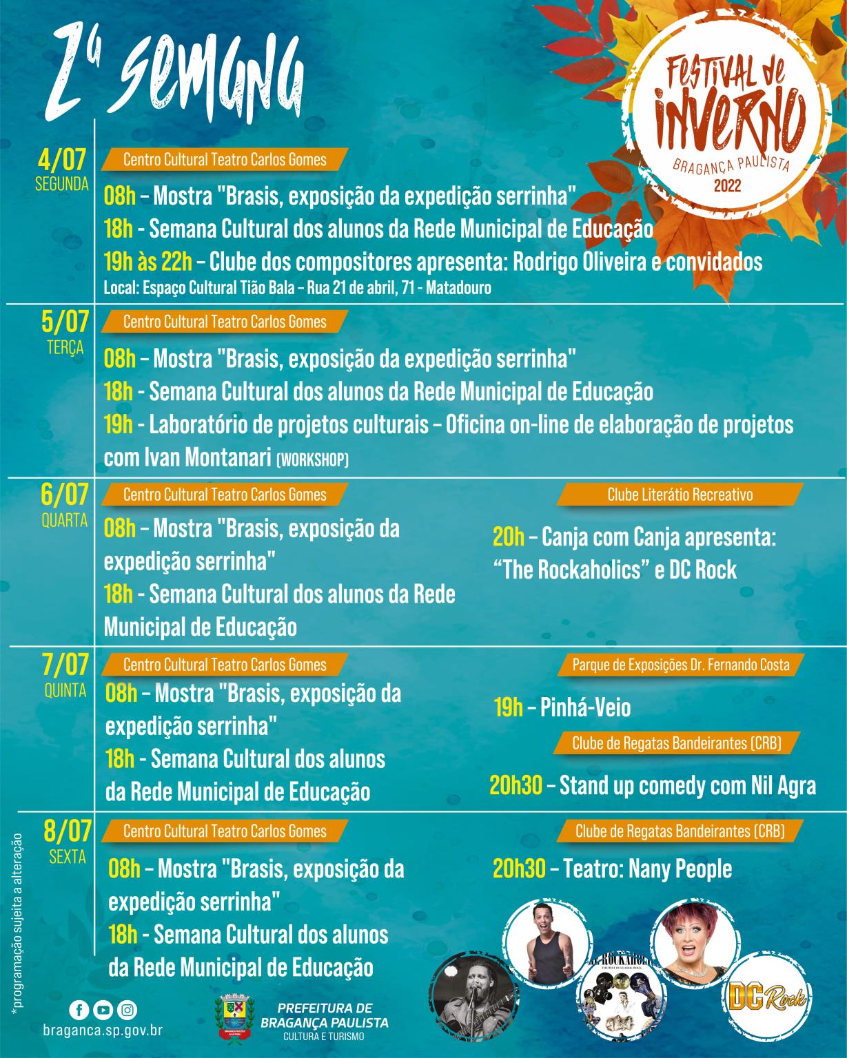 Agenda Cultural: Nany People e Festival de Inverno são atrações na região