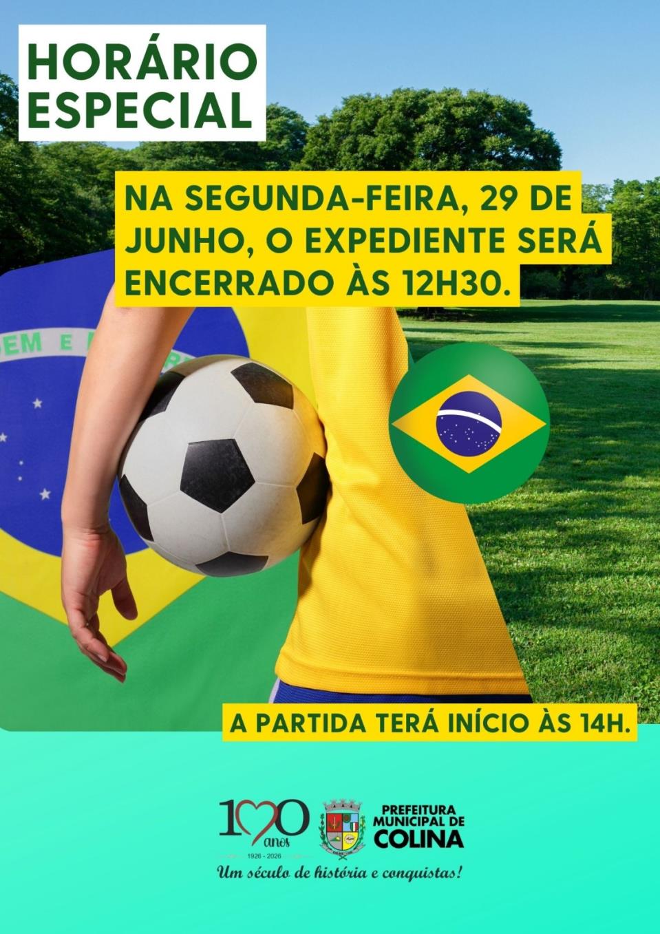 Hor&aacute;rio Especial - Copa 2026