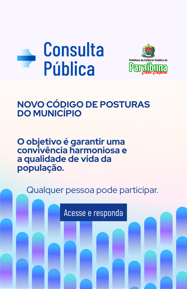 Consulta Pública sobre novo Código de Posturas do município