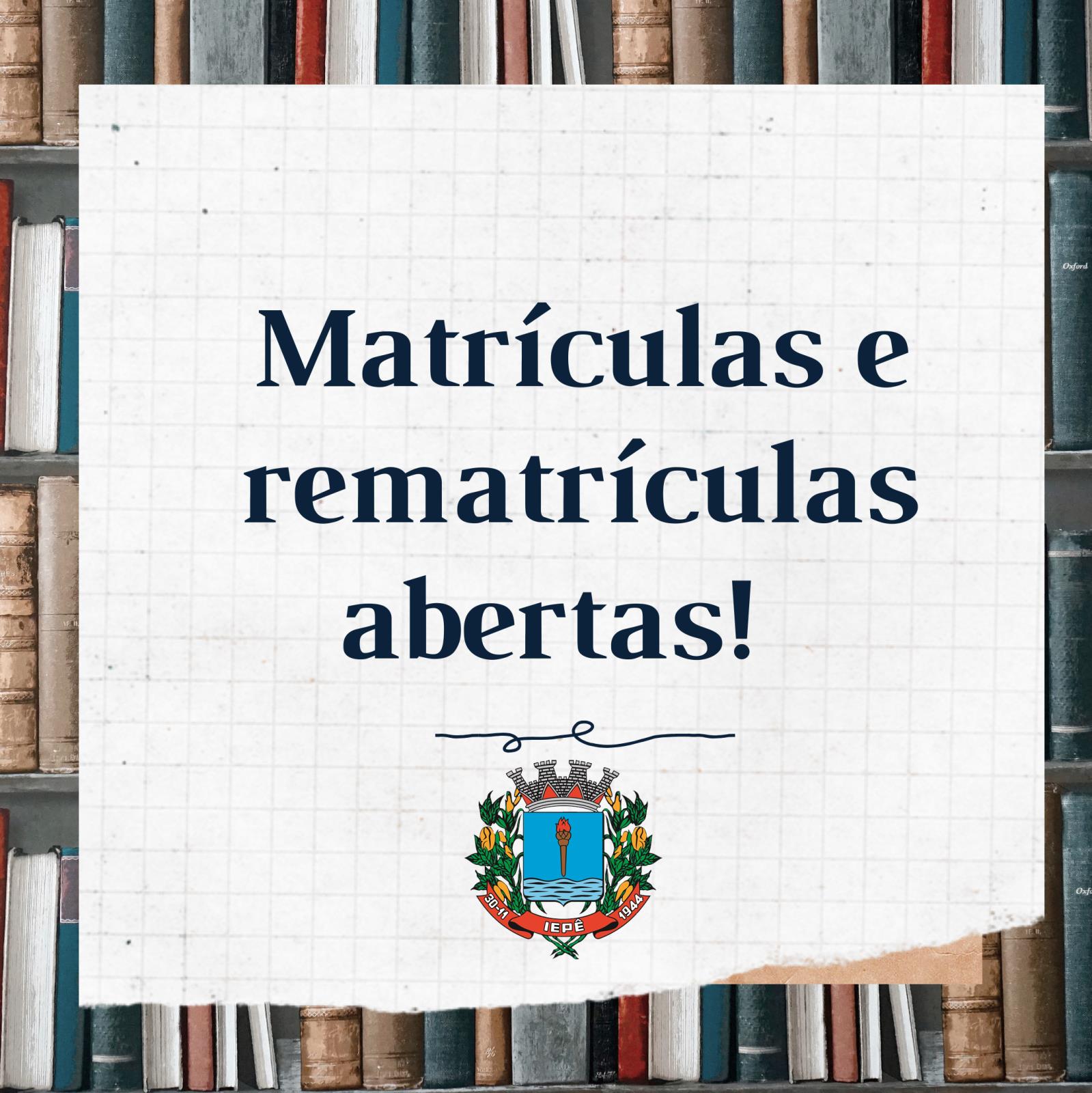 Matrículas e rematrículas escolares encerram dia 8 de novembro