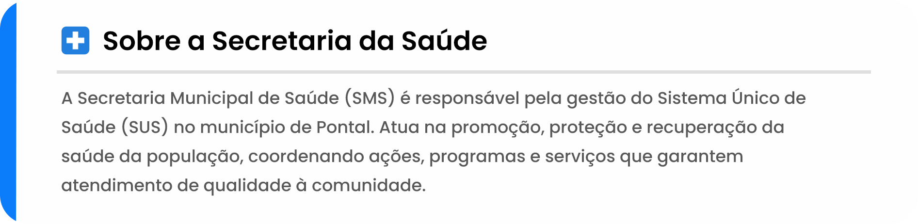 SOBRE A SECRETARIA SAUDE