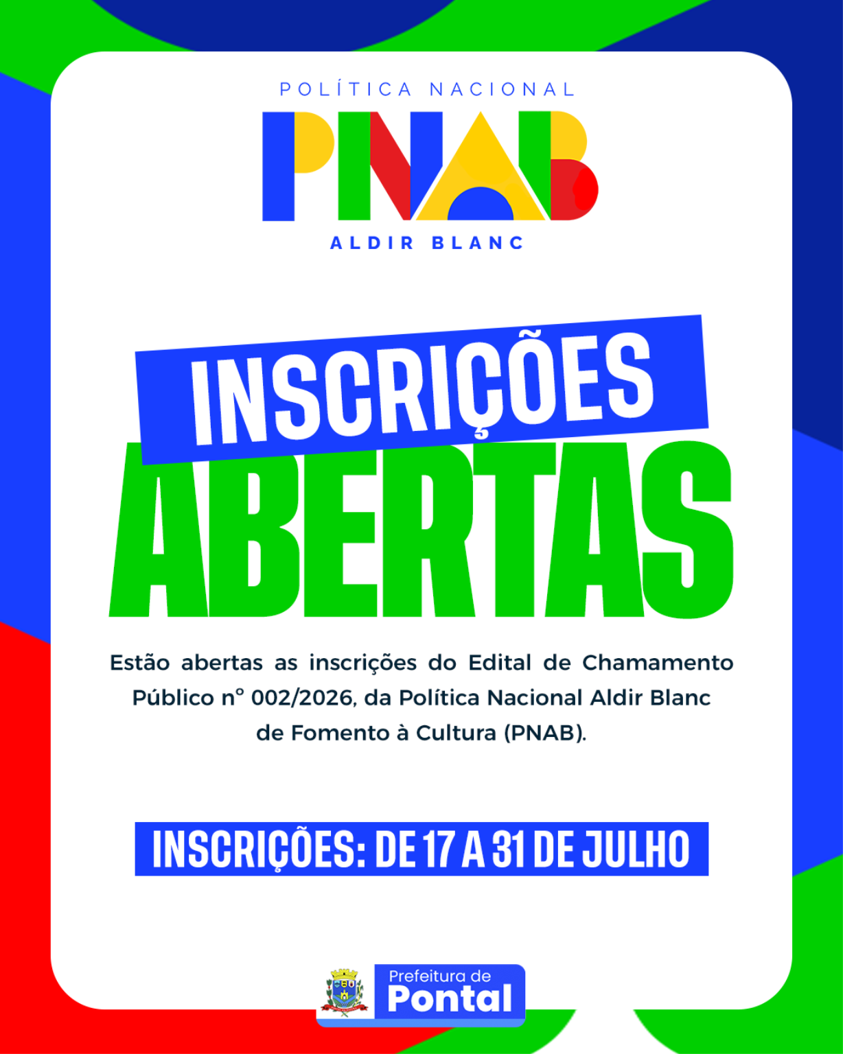 INSCRIÇÕES ABERTAS