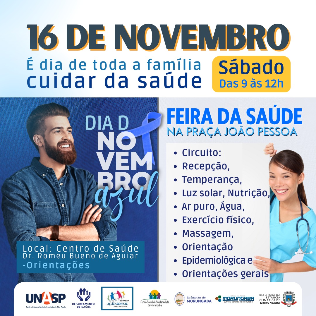 Feira da Saúde e Novembro Azul na Praça João Pessoa em Morungaba