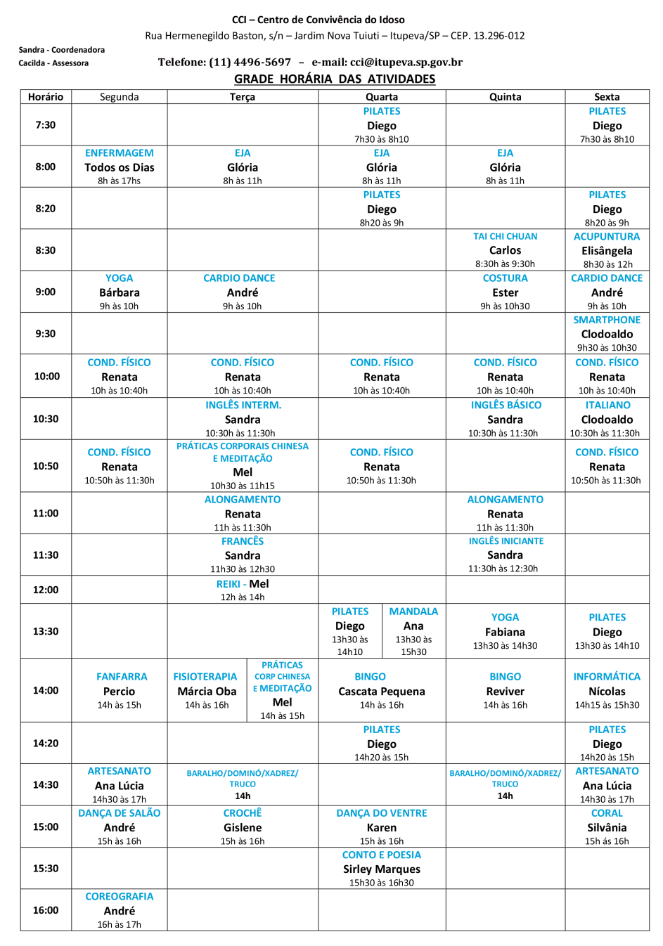 GRADE HORÁRIA DAS ATIVIDADES CCI (1)