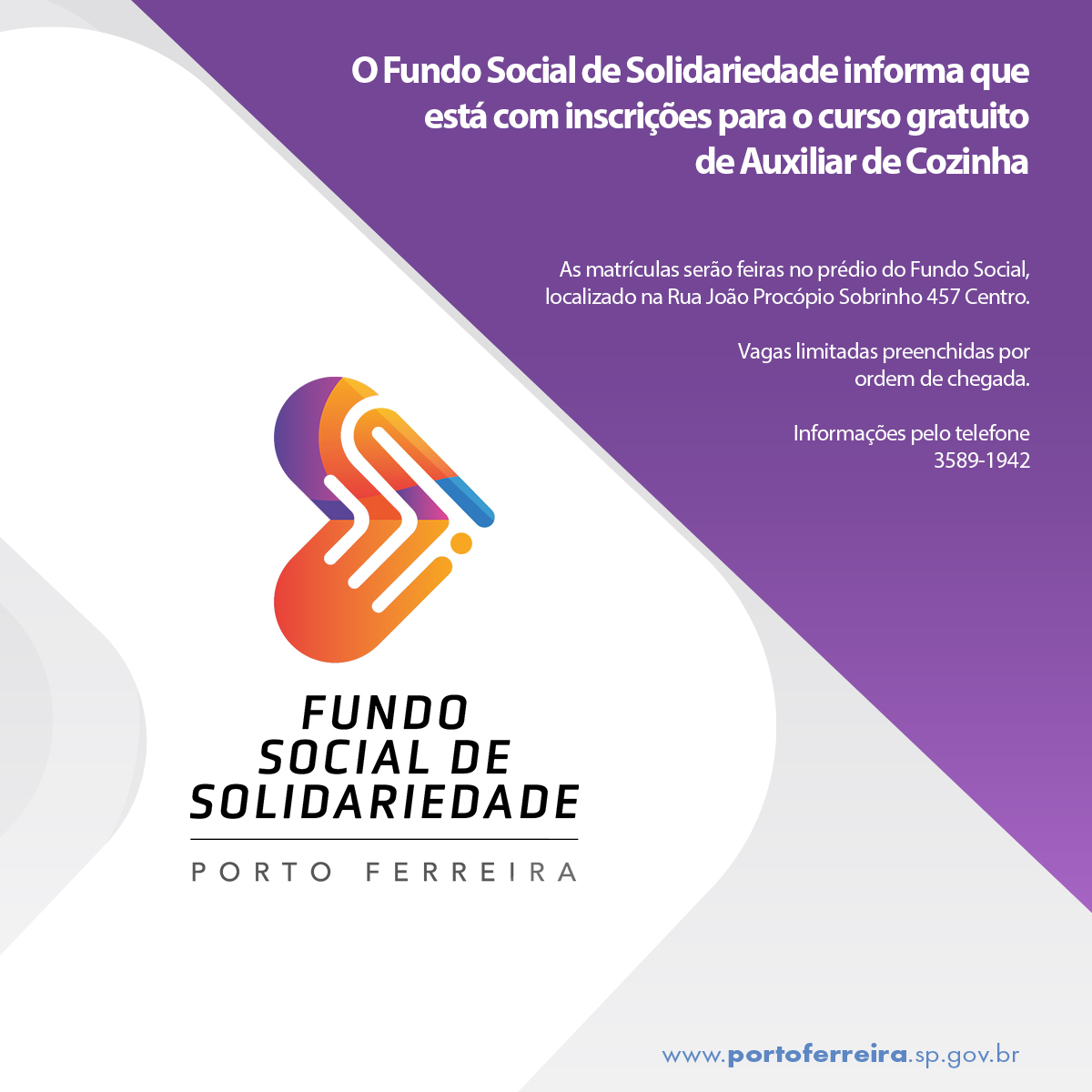Release 223-2024 - Fundo social - Curso de Auxiliar de Cozinha