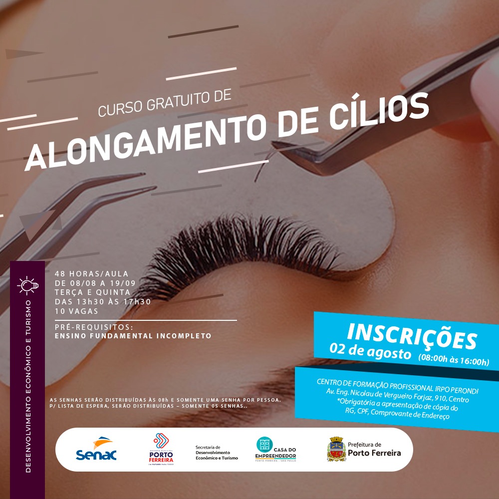 Curso de Alongamento de Cílios - Cursos Grátis