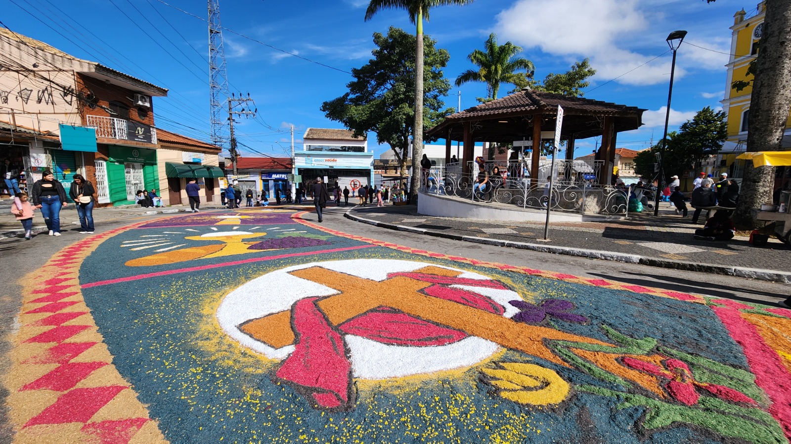 Tapetes de Corpus Christi em Itapecerica da Serra (Foto: Divulgação/Prefeitura de Itapecerica da Serra)