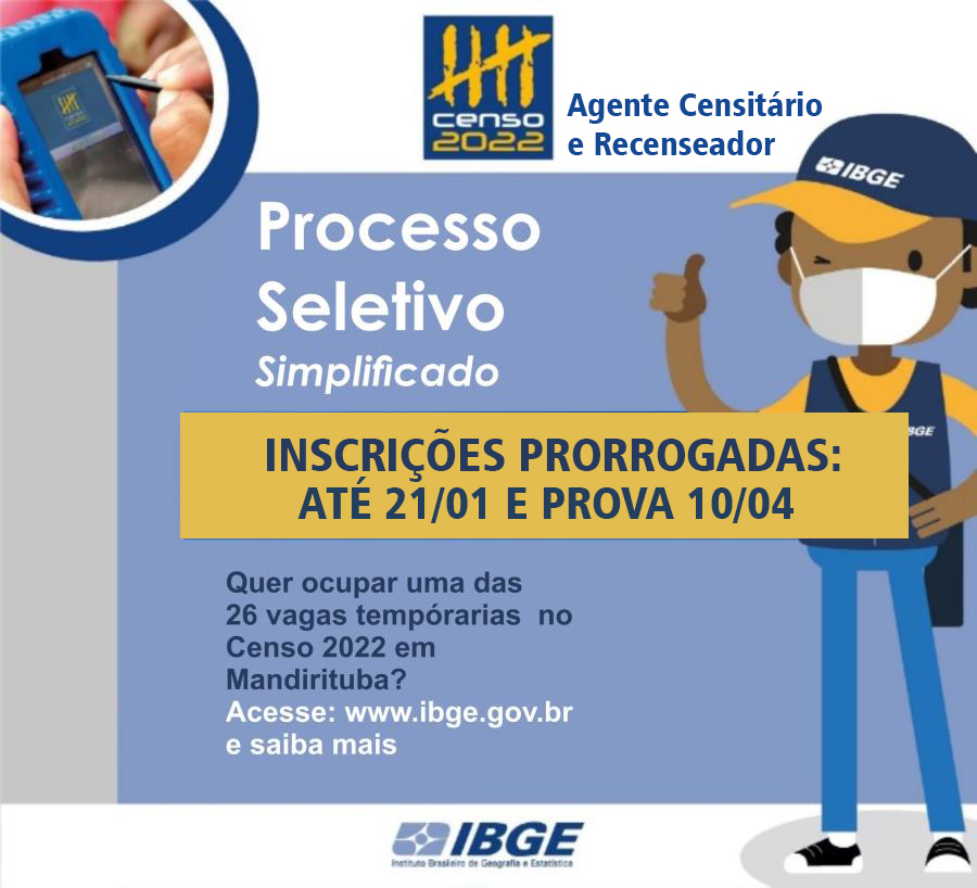 INSCRIÇÕES PRORROGADAS ATÉ DIA 21.01.2021