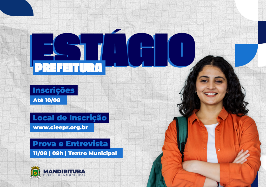 Prefeitura de Mandirituba abre teste seletivo para estagiários de nível superior em Educação e Meio Ambiente