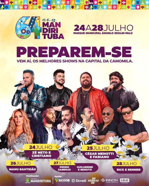 PREPAREM - SE VEM AÍ, OS MELHORES SHOWS NA CAPITAL DA CAMOMILA.