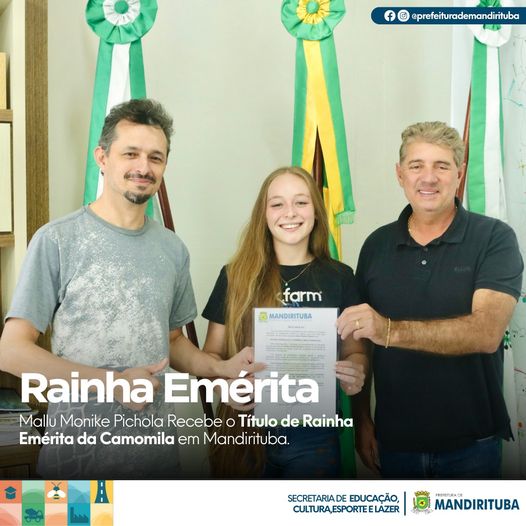 RAINHA EMÉRITA - MALLU MONIKE PICHOLA RECEBE O TÍTULO DE RAINHA EMÉRITA DA CAMOMILA EM MANDIRITUBA.