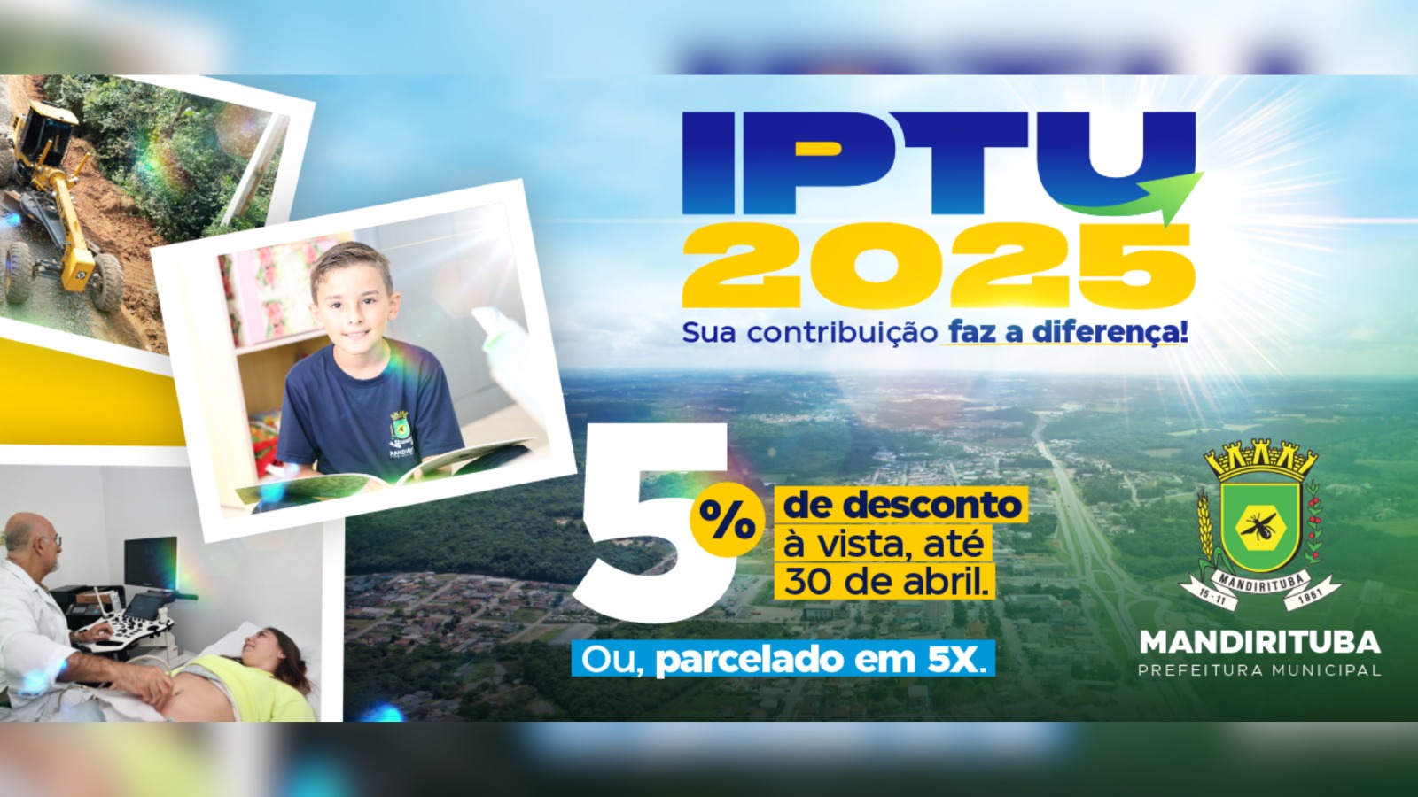 Mandirituba define calendário para o pagamento do IPTU 2025