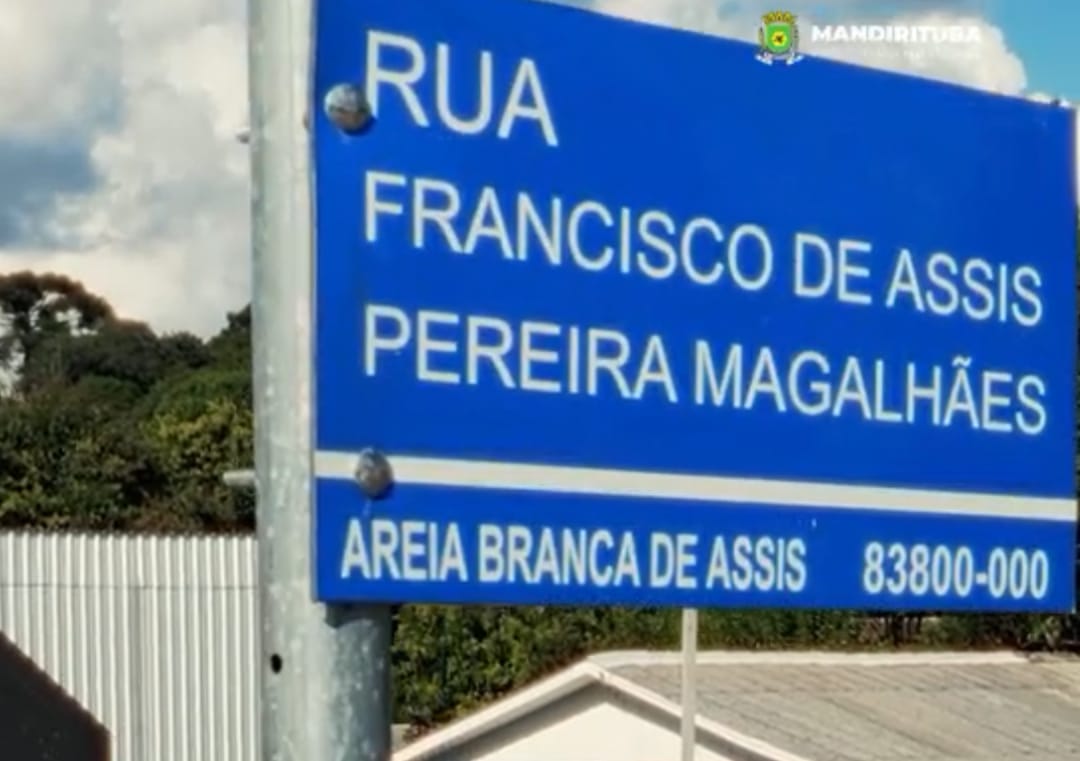 Areia Branca dos Assis avança com identificação de ruas e numeração predial