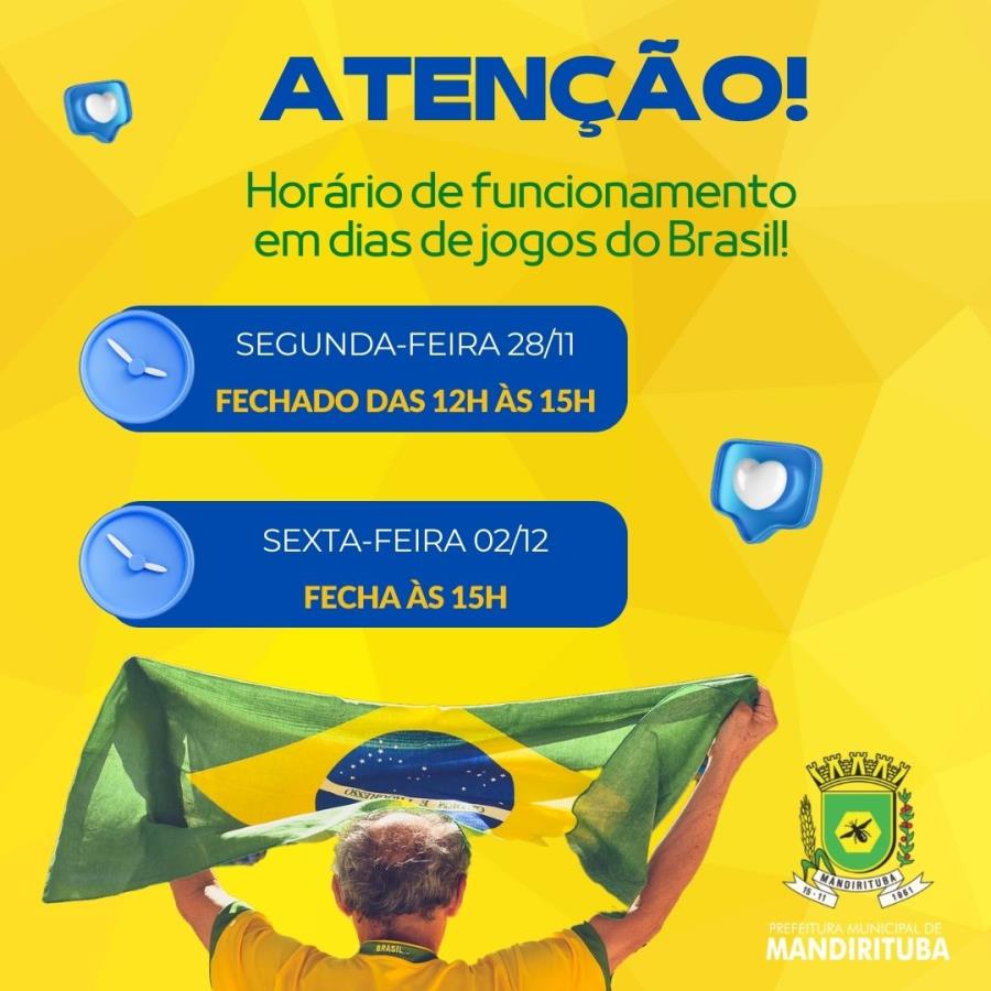 Prefeitura divulga funcionamento em dia de jogos do Brasil – Prefeitura  Municipal de Ubatuba