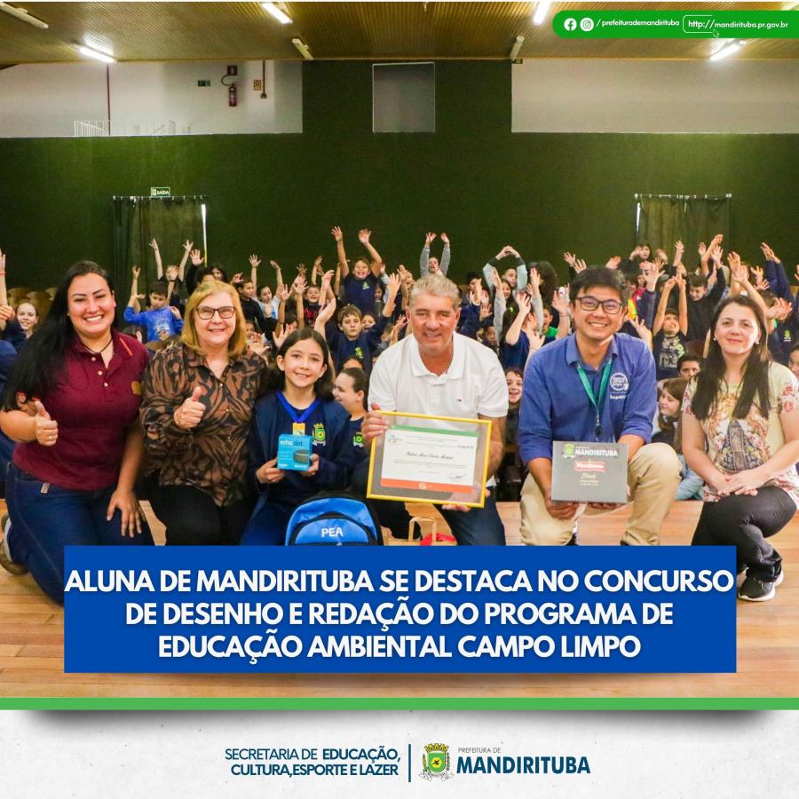 Aluna De Mandirituba Se Destaca No Concurso De Desenho E RedaÇÃo Do Programa De EducaÇÃo