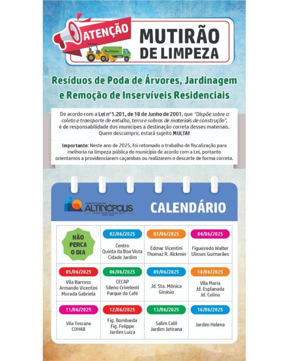 MUTIRÃO DE LIMPEZA