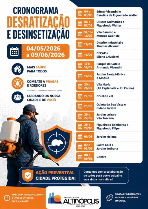 Cronograma de Desratização e Desinsetização