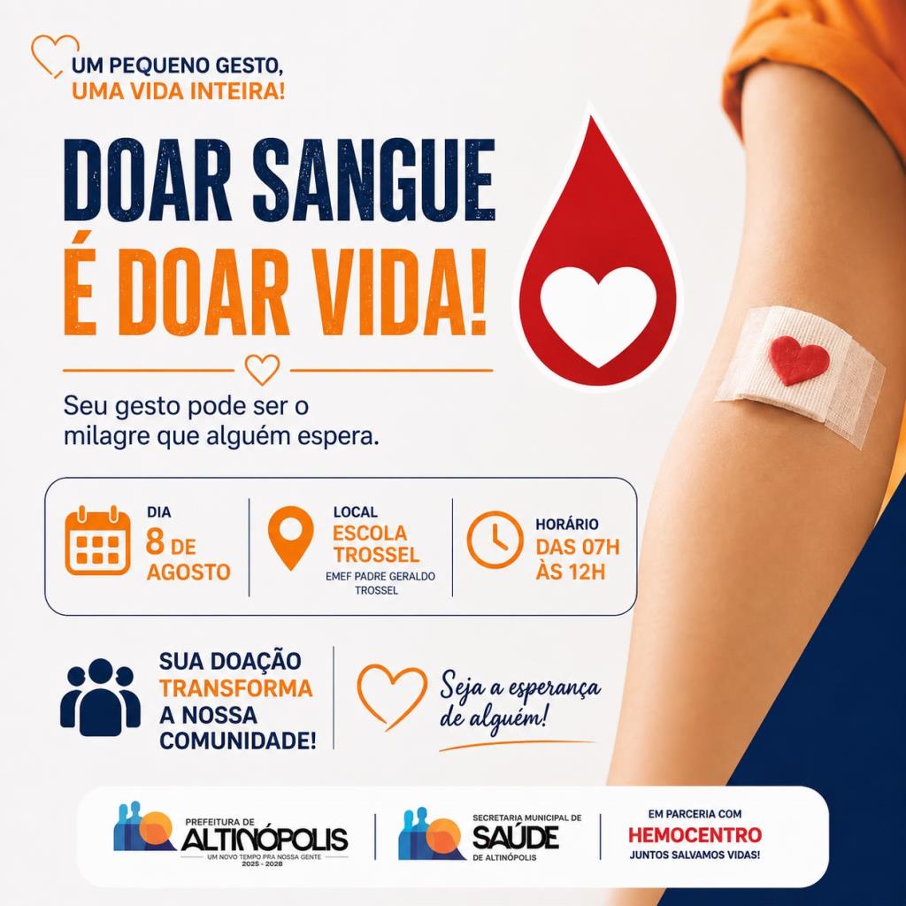 Doar sangue é um gesto simples que pode transformar vidas. ❤️