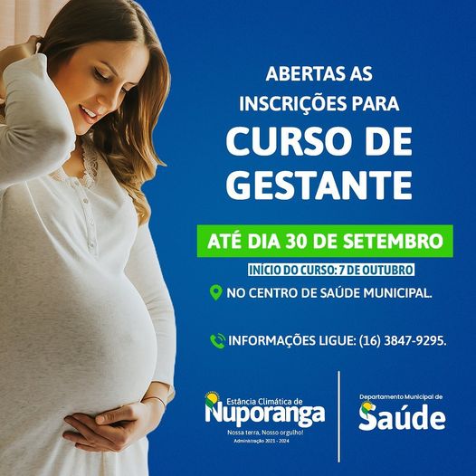 ABERTAS AS INSCRIÇÕES PARA O CURSO DE GESTANTE