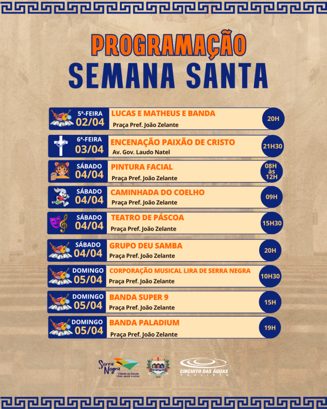 A Semana Santa segue com uma programação especial em Serra Negra