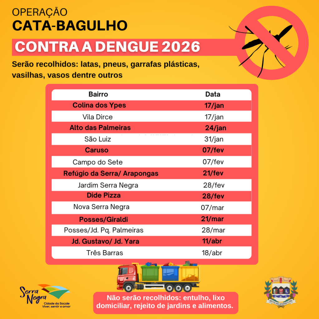 🚛 OPERAÇÃO CATA-BAGULHO 2026 – CONTRA A DENGUE 🦟