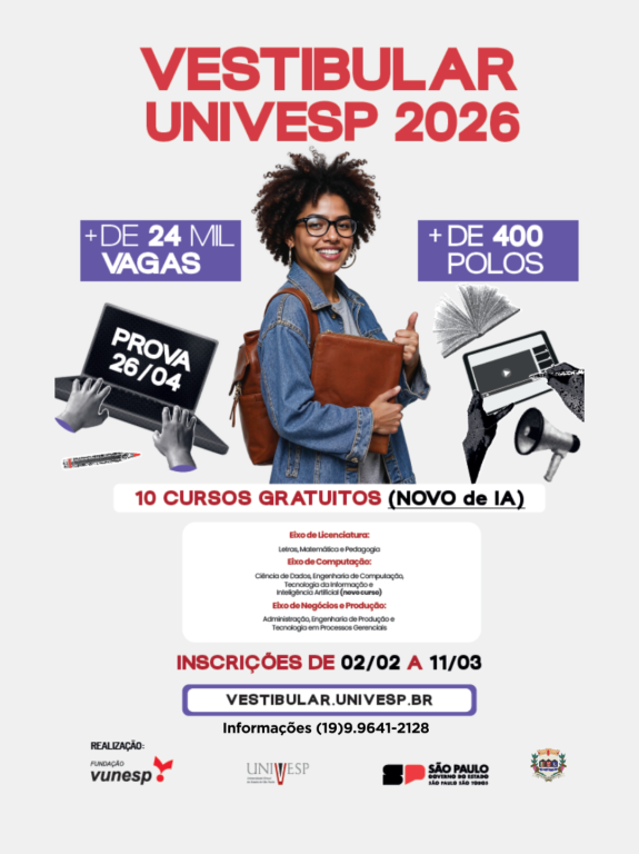 VESTIBULAR UNIVESP 2026 – INSCRIÇÕES ABERTAS!