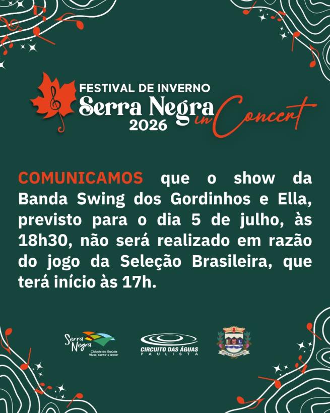 Comunicado | Festival de Inverno Serra Negra 2026