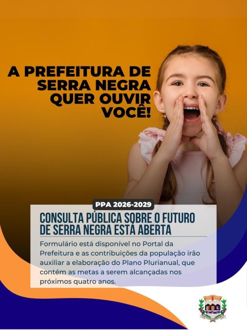 📢 A Prefeitura de Serra Negra quer ouvir você!