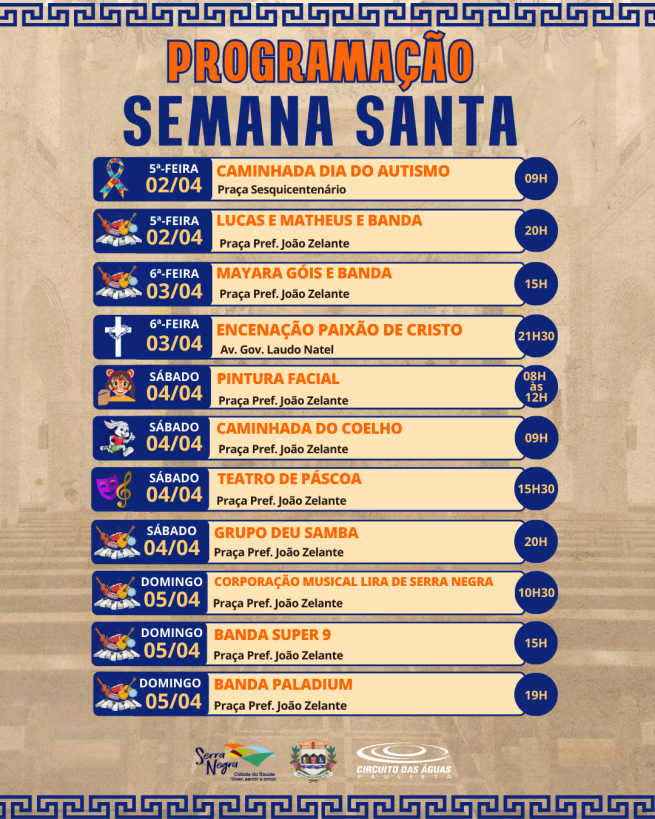 A SEMANA SANTA EM SERRA NEGRA SERÁ MARCADA POR CULTURA, MÚSICA E ATIVIDADES PARA TODA A FAMÍLIA. 🙏✨