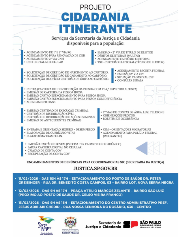 Projeto Cidadania Itinerante 2026