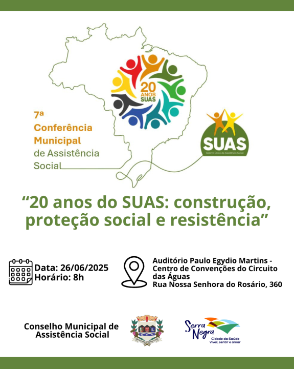 Vem aí a 7ª Conferência Municipal de Assistência Social de Serra Negra!
