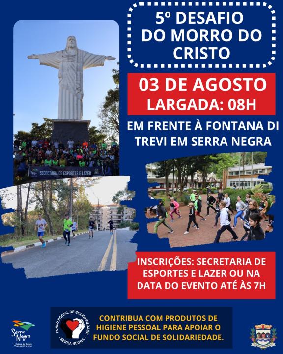 🏃‍♂️🏃‍♀️ Vem aí o 5º Desafio do Morro do Cristo!