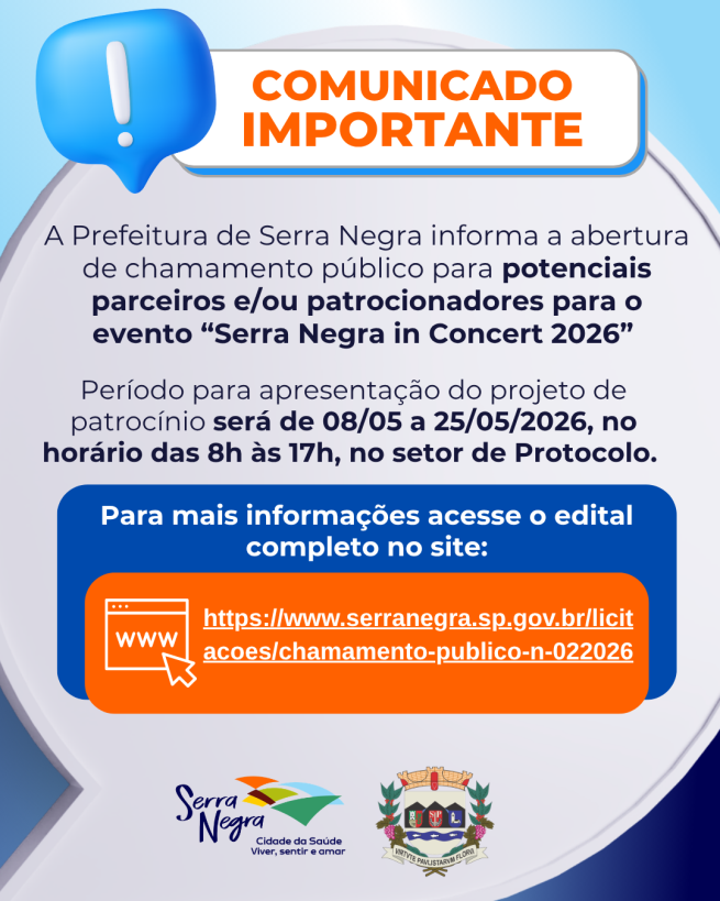 Comunicado Importante | Chamamento Público