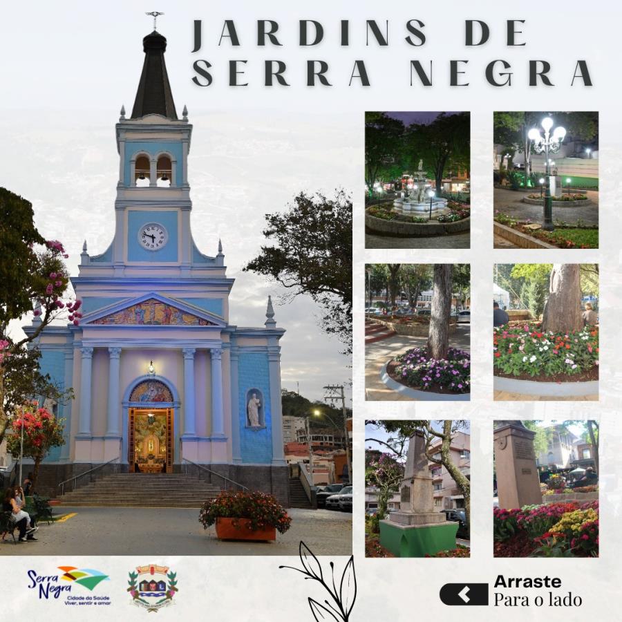 Jardins de Serra Negra bem-cuidados