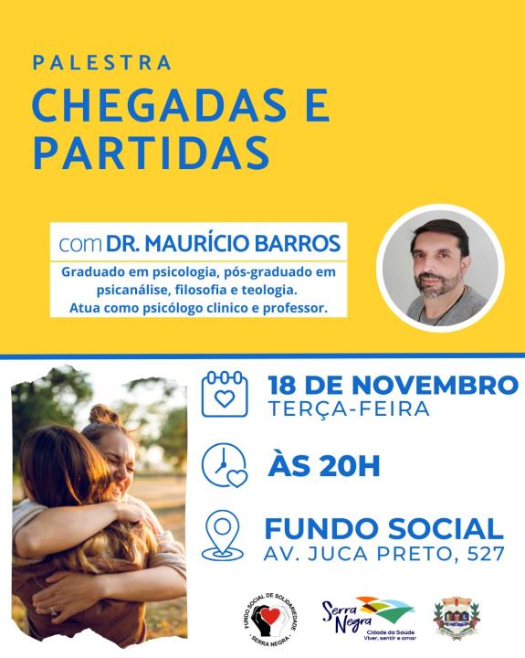 ✨ Palestra “Chegadas e Partidas” ✨