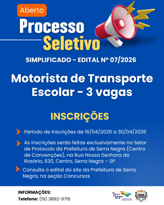 PROCESSO SELETIVO SIMPLFICADO Nº 07/2026