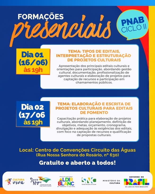 Prefeitura de Serra Negra promove formação gratuita para agentes culturais