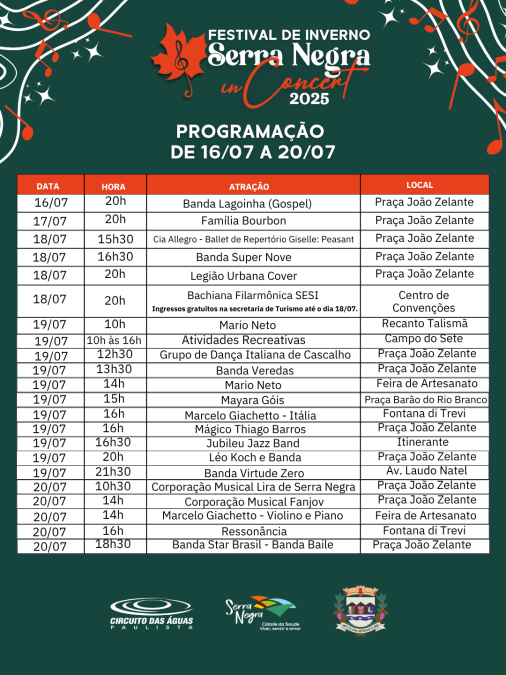 🎶❄️ O Festival de Inverno Serra Negra in Concert segue encantando moradores e turistas!