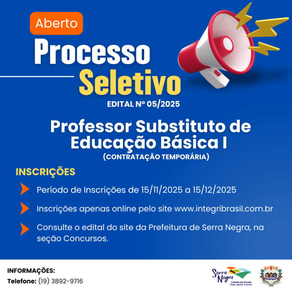 🚨 PROCESSO SELETIVO ABERTO!