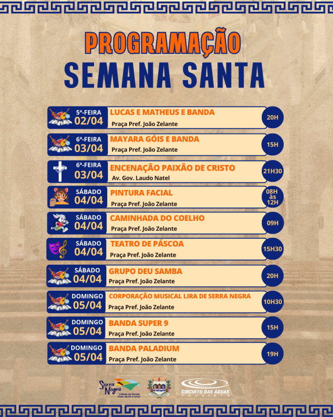 PROGRAMAÇÃO DA SEMANA SANTA
