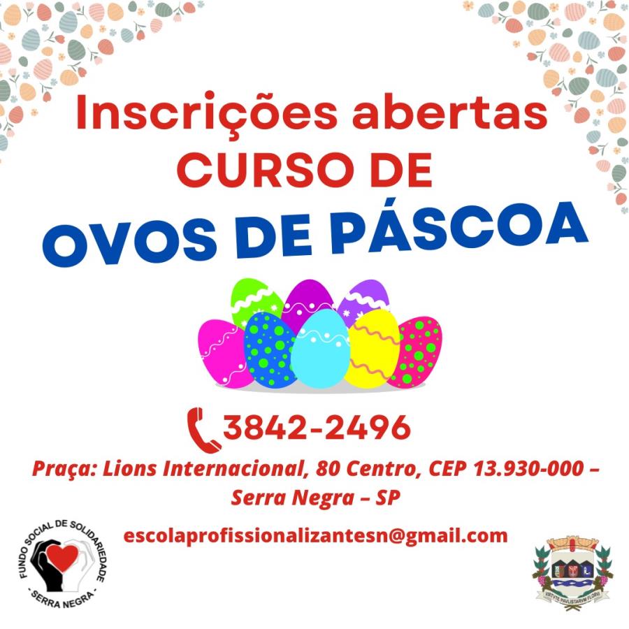 🎉 Curso de Ovos de Páscoa - Inscrições Abertas! 🍫🐰