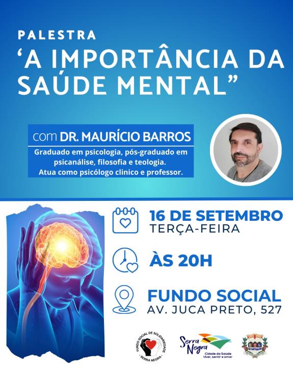 🧠✨ Palestra: A Importância da Saúde Mental ✨🧠