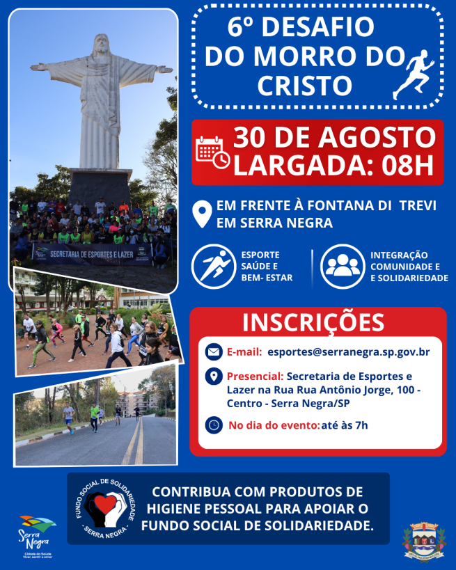🏃‍♀️ Vem aí o 6º Desafio do Morro do Cristo! ⛰️
