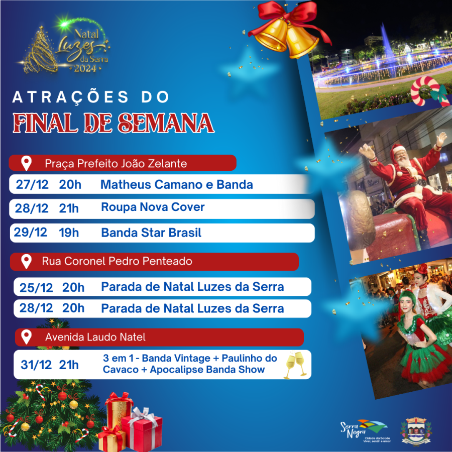 Programação dos Shows | Natal Luzes da Serra de 25/12 a 31/12