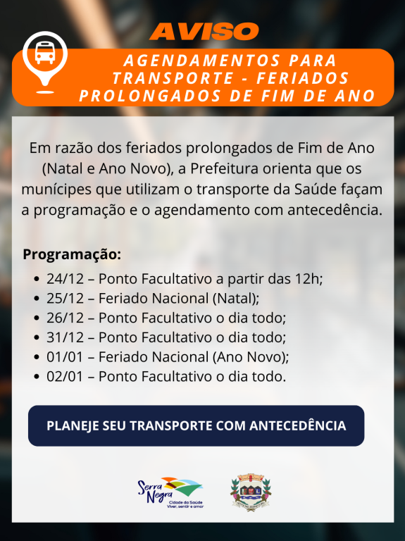 COMUNICADO | TRANSPORTE DA SAÚDE