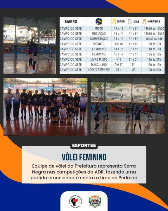 EQUIPE DE VÔLEI FEMININO SUB-14 DE SERRA NEGRA DISPUTOU PARTIDA EQUILIBRADA PELO CAMPEONATO DA ADR